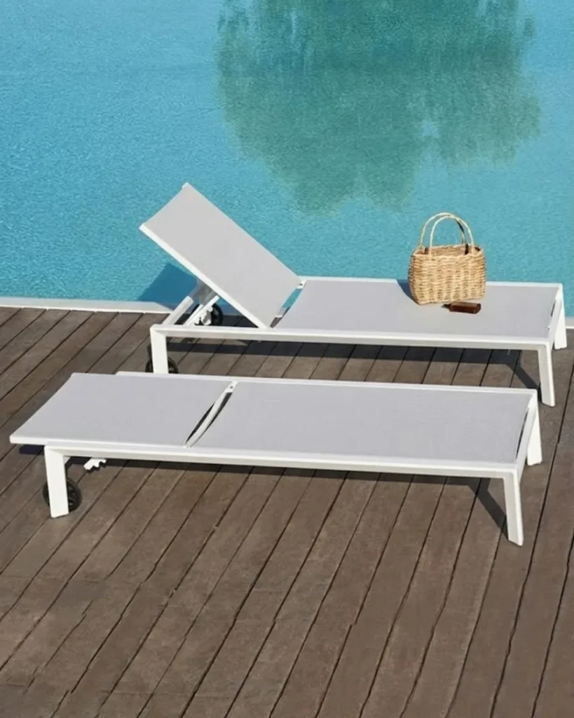 Tumbona aluminio y textileno