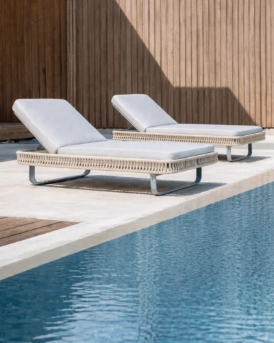 Tumbona de cuerda y aluminio