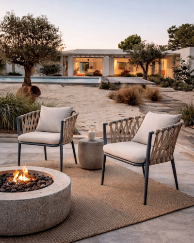 Silla de cuerda y fibra