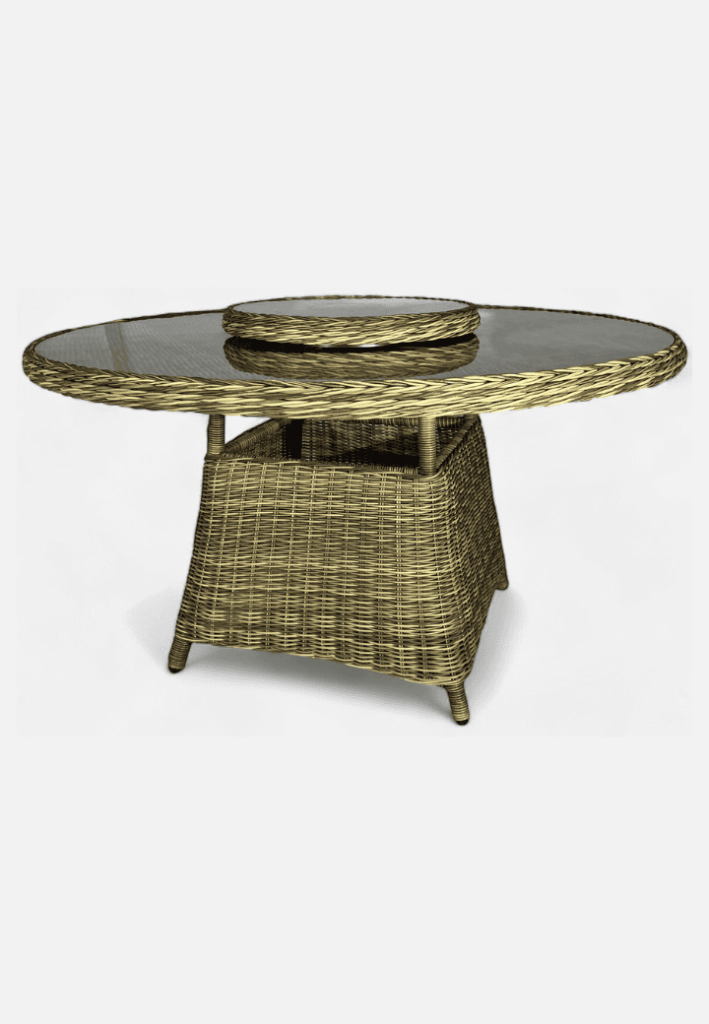 Mesa De Exterior Redonda De Ratán sintético