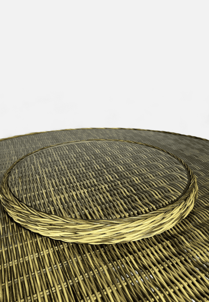 Mesa De Exterior Redonda De Ratán sintético