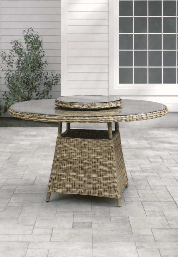 Mesa De Exterior Redonda De Ratán sintético