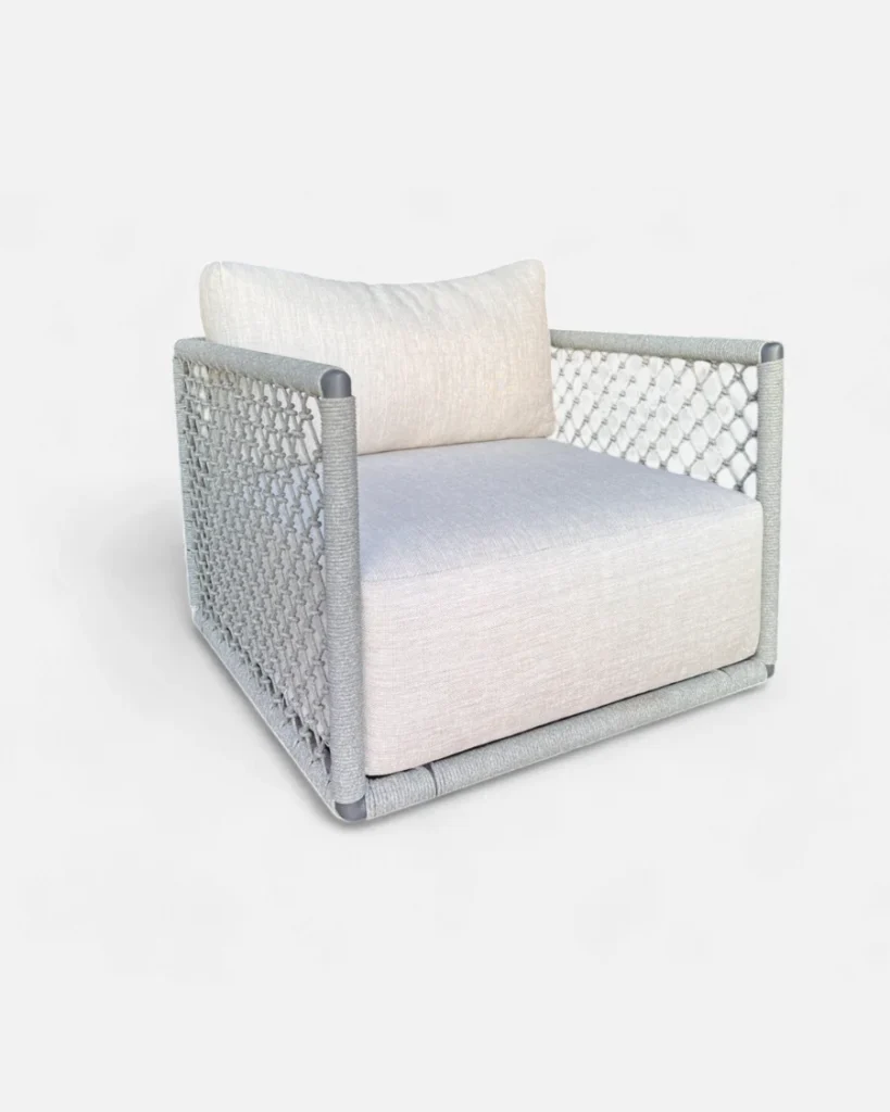 Sillón estructura aluminio y cuerda