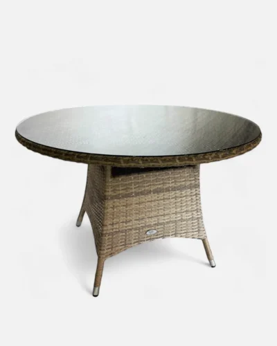 Mesa redonda de ratan para exterior 120 cm