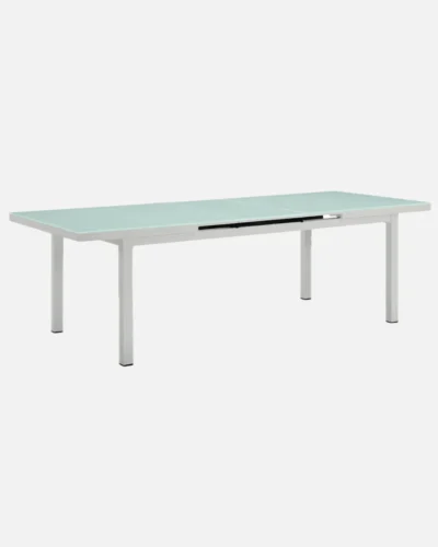 Mesa extensible de aluminio blanco