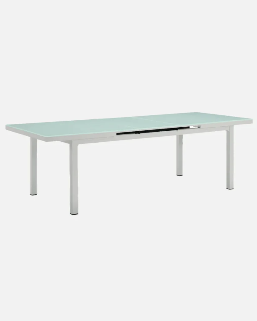 Mesa extensible de aluminio blanco