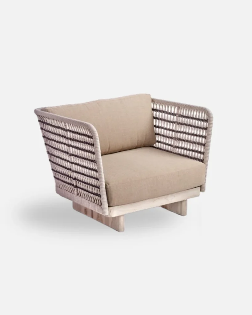 Sillón de cuerda y madera teka