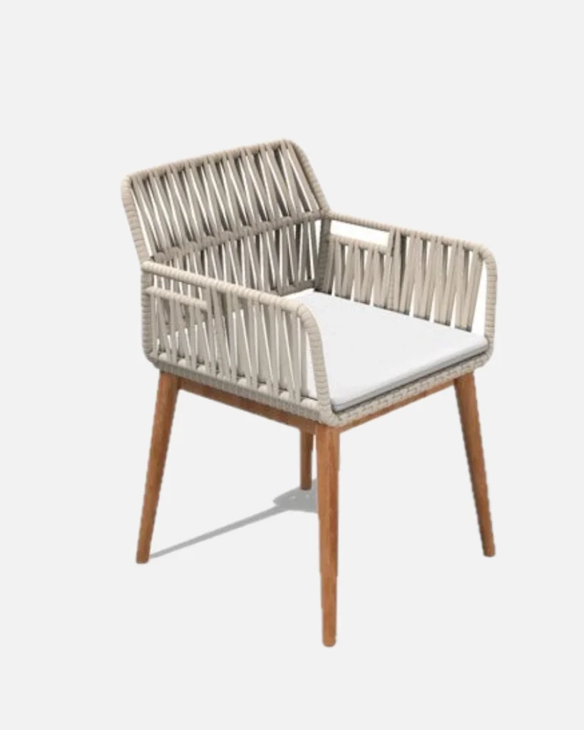 Silla cuerda y madera teca de diseño