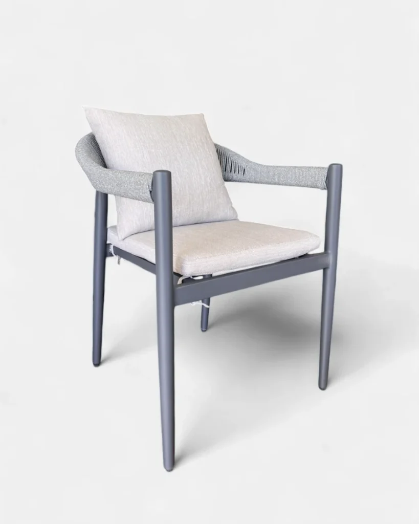 Silla color antracita de aluminio y cuerda