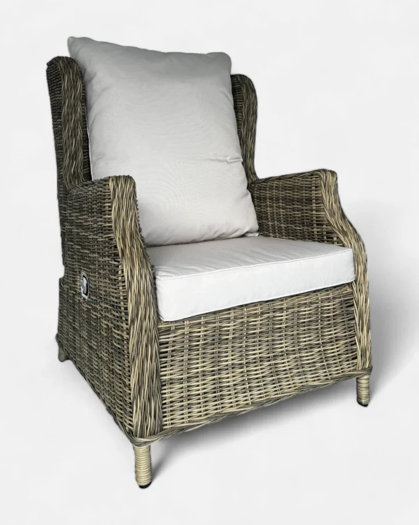 Sillón de ratán reclinable para exterior