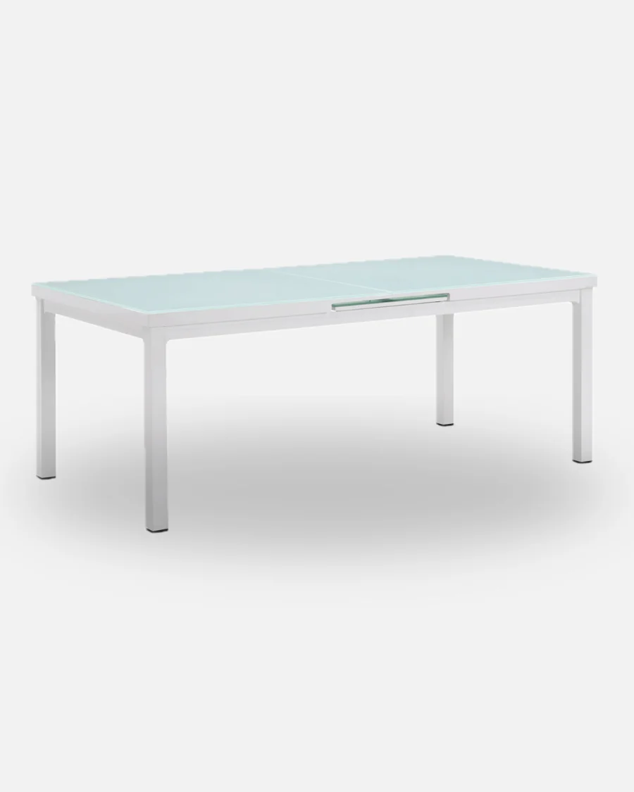 Mesa extensible de aluminio blanco