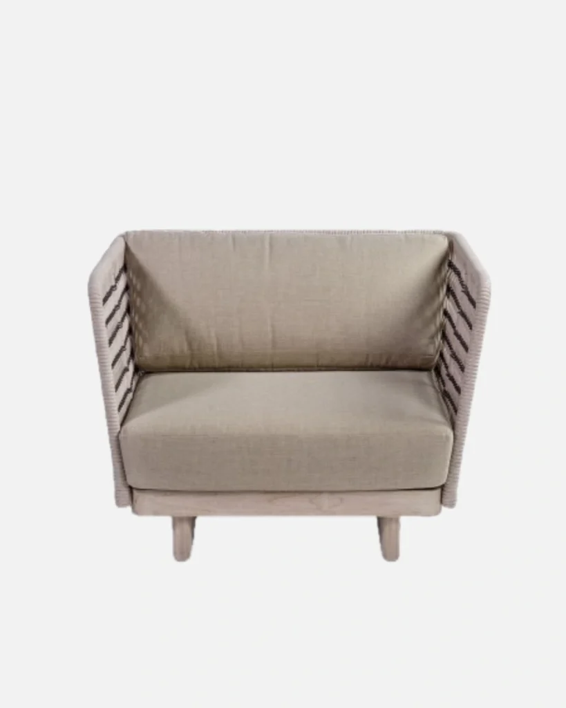 Sillón de cuerda y madera teka