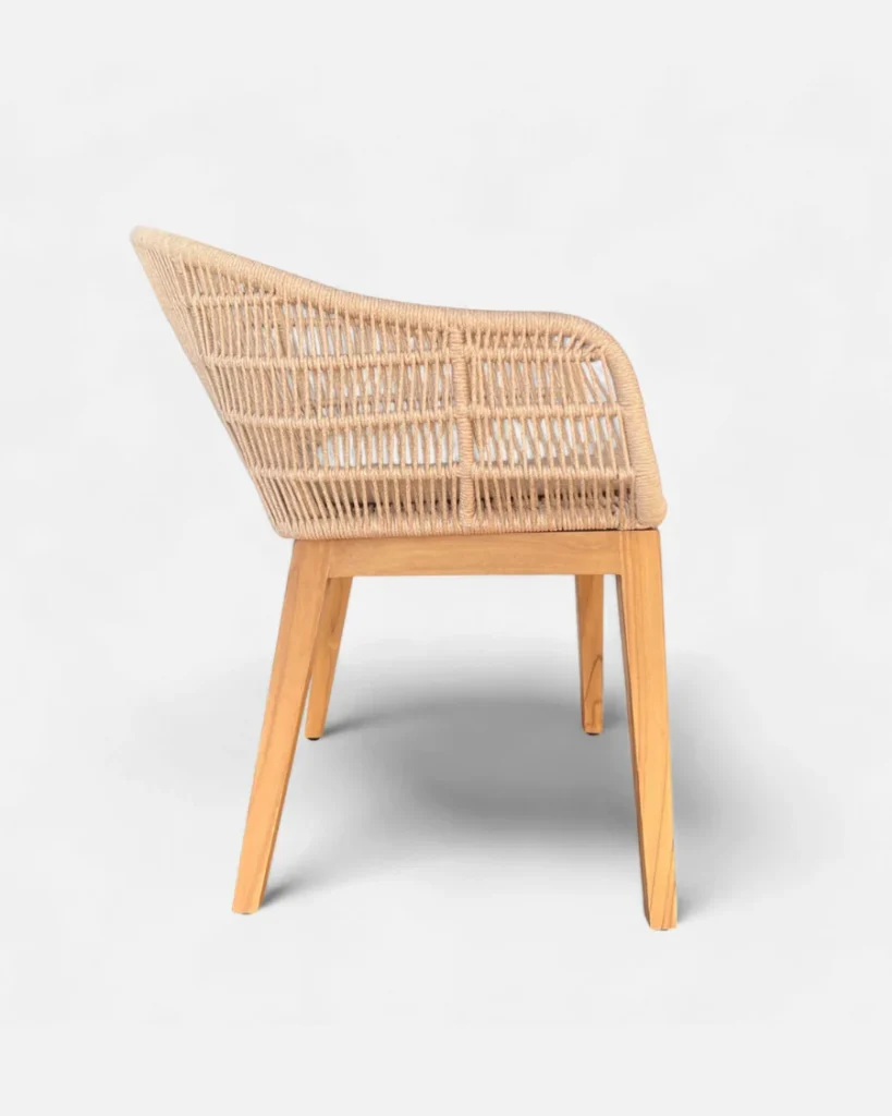 Silla de madera teca y cuerda