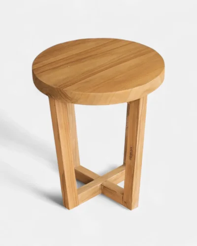 Mesa auxiliar pequeña de madera teca