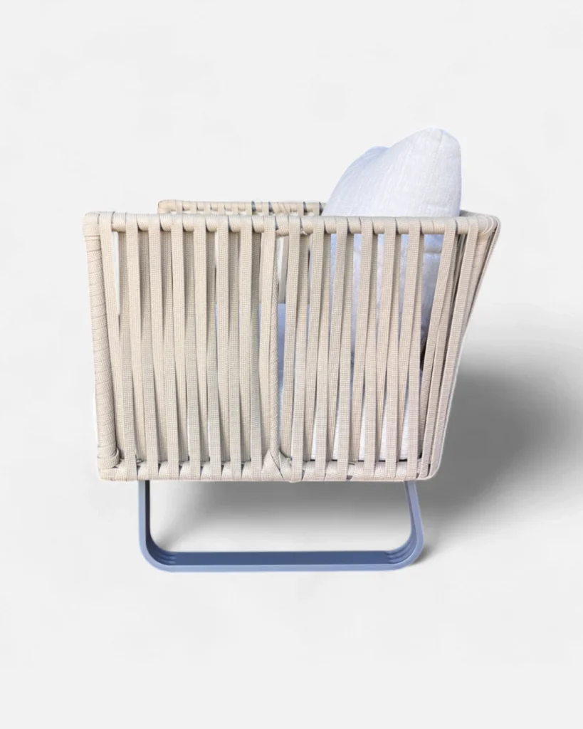 Sillón de cuerda y aluminio para exterior