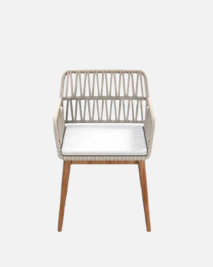 Silla cuerda y madera teca de diseño