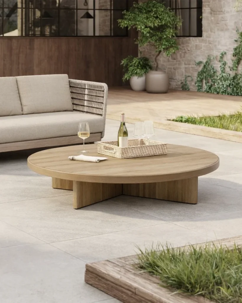 Mesa de centro de madera teca para exterior