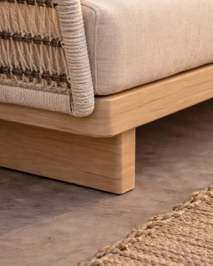 Sofá niza de cuerda y madera teca