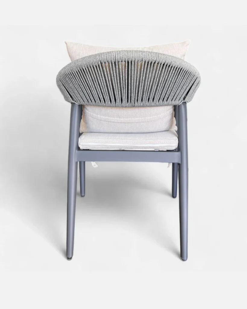 Silla color antracita de aluminio y cuerda