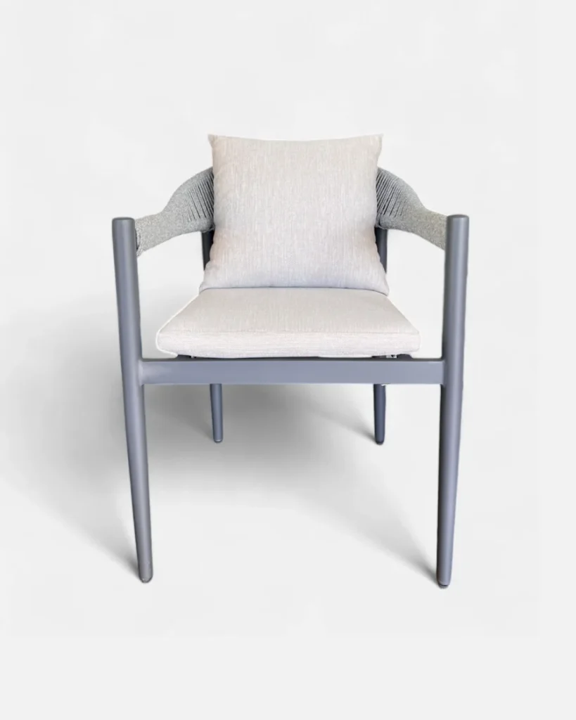 Silla color antracita de aluminio y cuerda