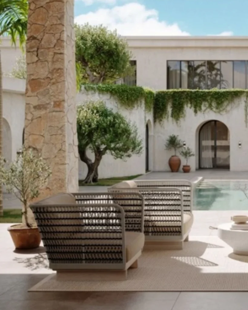 Sillón de cuerda y madera teka