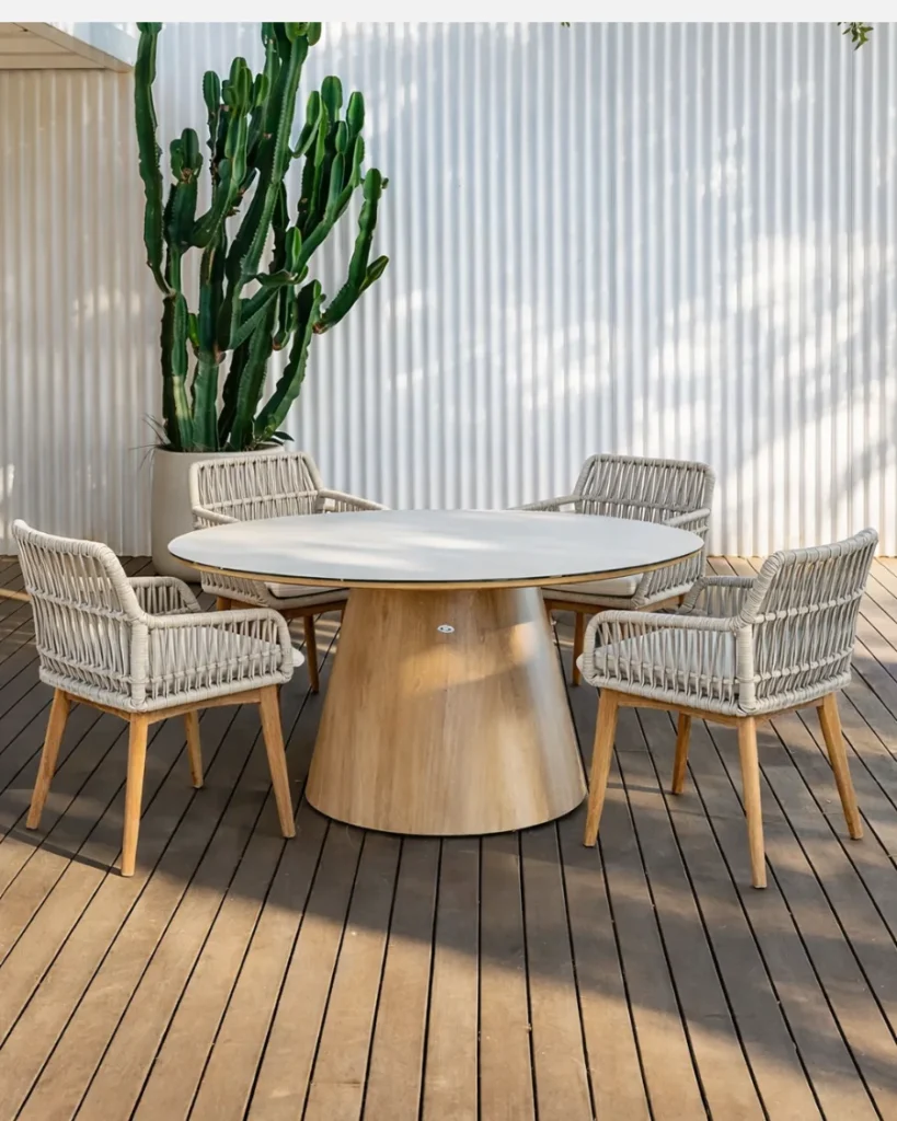 Silla cuerda y madera teca de diseño