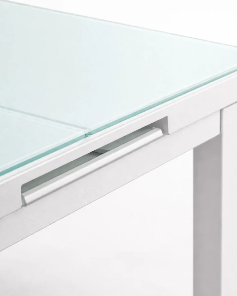 Mesa extensible de aluminio blanco