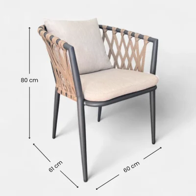 Silla Indigo de cuerda y aluminio