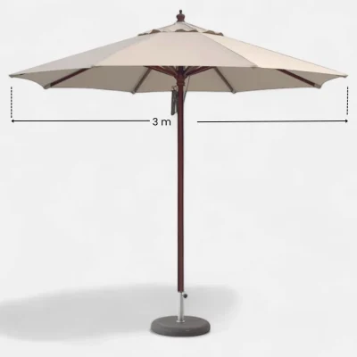 Medidas parasol 3x3 efecto madera cuadrado