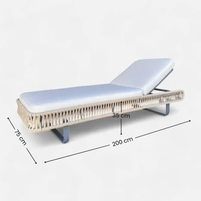 Tumbona de cuerda y aluminio