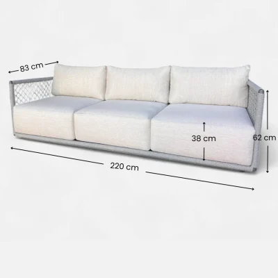 Sofás 3 plazas de aluminio con cuerda