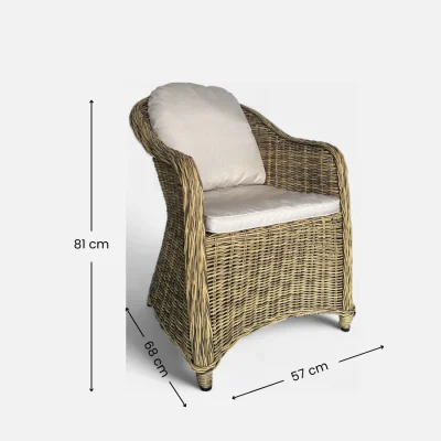 Medidas butaca ratán exterior