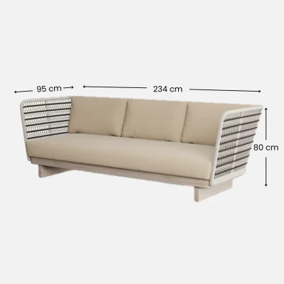 Sofá niza de cuerda y madera teca