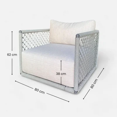 Sillón estructura aluminio y cuerda