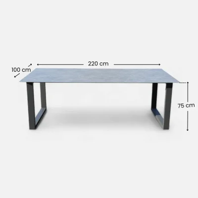 Medidas Mesa Silk gris de jardin moderna