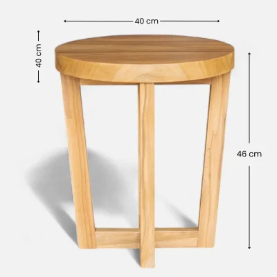 Mesa auxiliar pequeña de madera teca