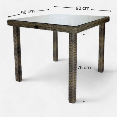 Medidas de la mesa fibra plana 90x90x75