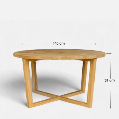 mesa redonda de madera Elenagce 140
