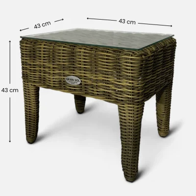 Medidas Mesa auxiliar pequeña de ratán